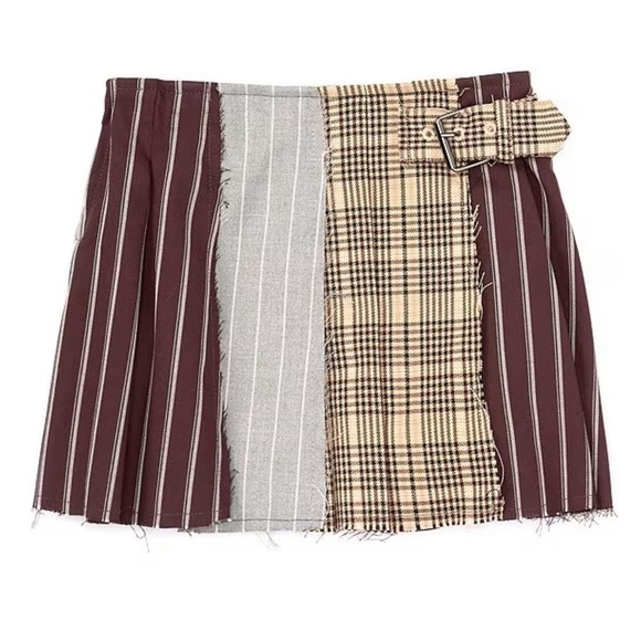 GB High Rise Contrast Print Pleated Skirt size small - Picture 2 of 7